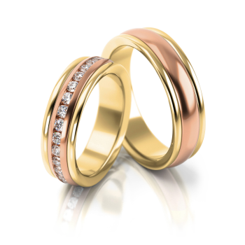 Preview: Stelmach Trauringe Weiss-Gelbgold Schalke 083